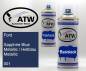 Preview: Ford, Sapphire Blue Metallic / Hellblau Metallic, 001: 400ml Sprühdose + 400ml Klarlack - Set, von ATW Autoteile West.